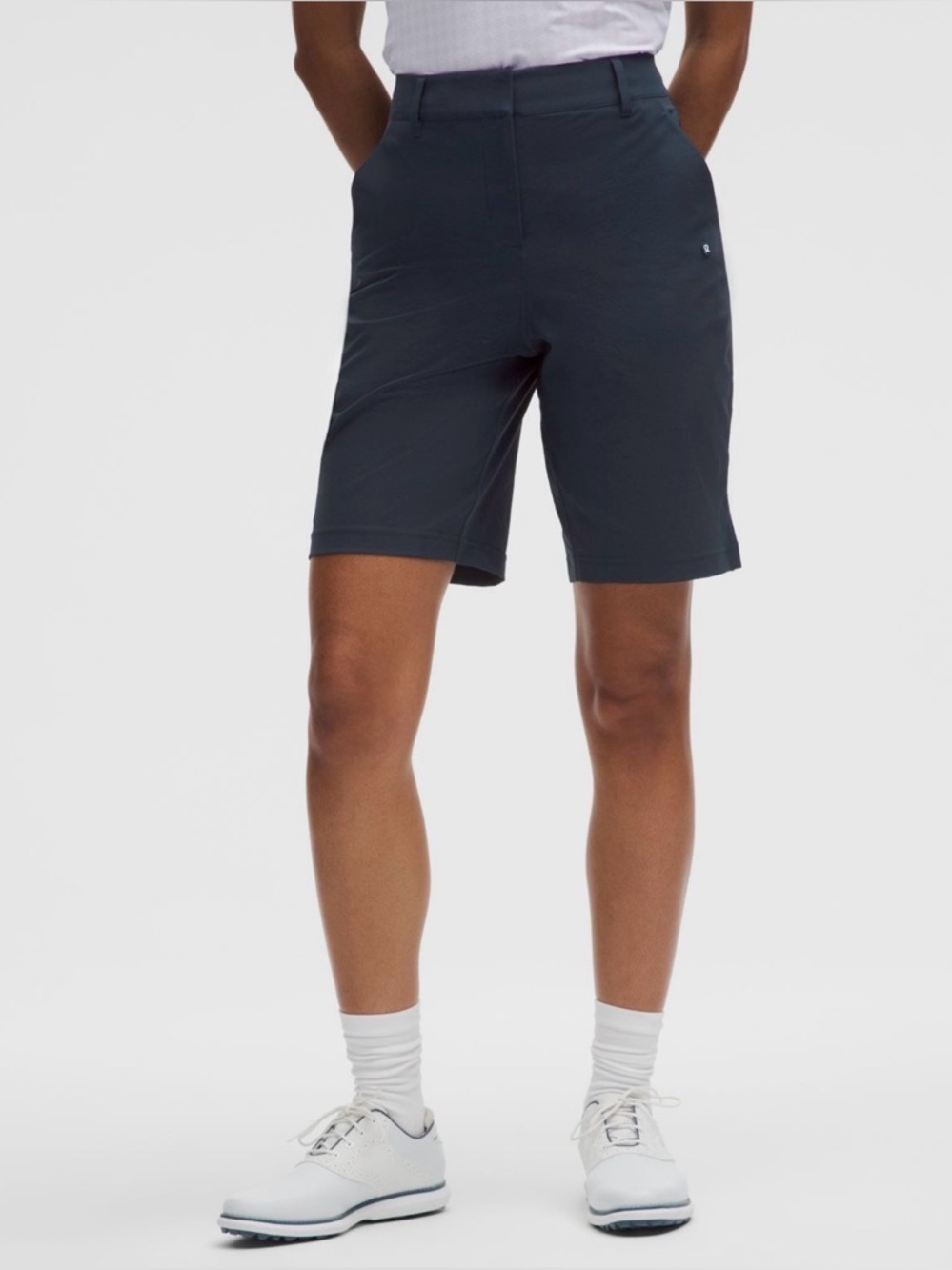 Lululemon Women’s Longer-Length Navy Blue Golf Shorts 10” – Size 27 – NWT